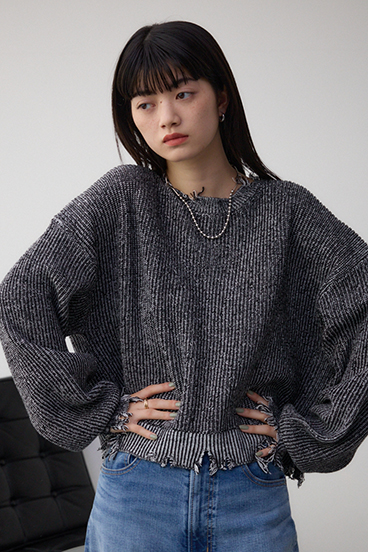 ダメージニットトップス｜WOMEN｜250ISB70-043B｜AZUL BY MOUSSY