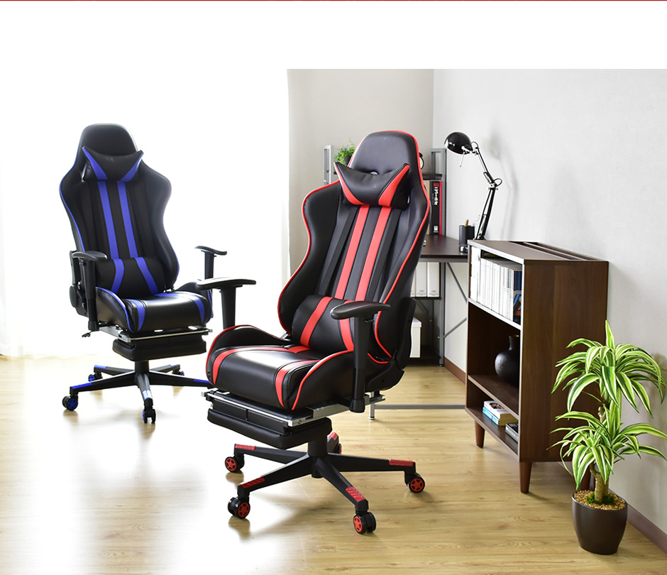 ゲーミングチェア パソコンチェア 椅子 イス リクライニング 格納式