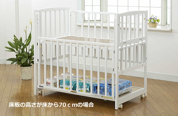 ハイタイプベッド ツーオープン【ホワイトウォッシュ】収納棚付