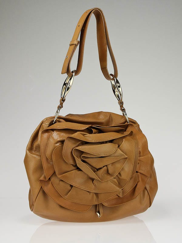 Yves Saint Laurent Camel Leather Nadja Rose Petal Bag | Yoogi's Closet