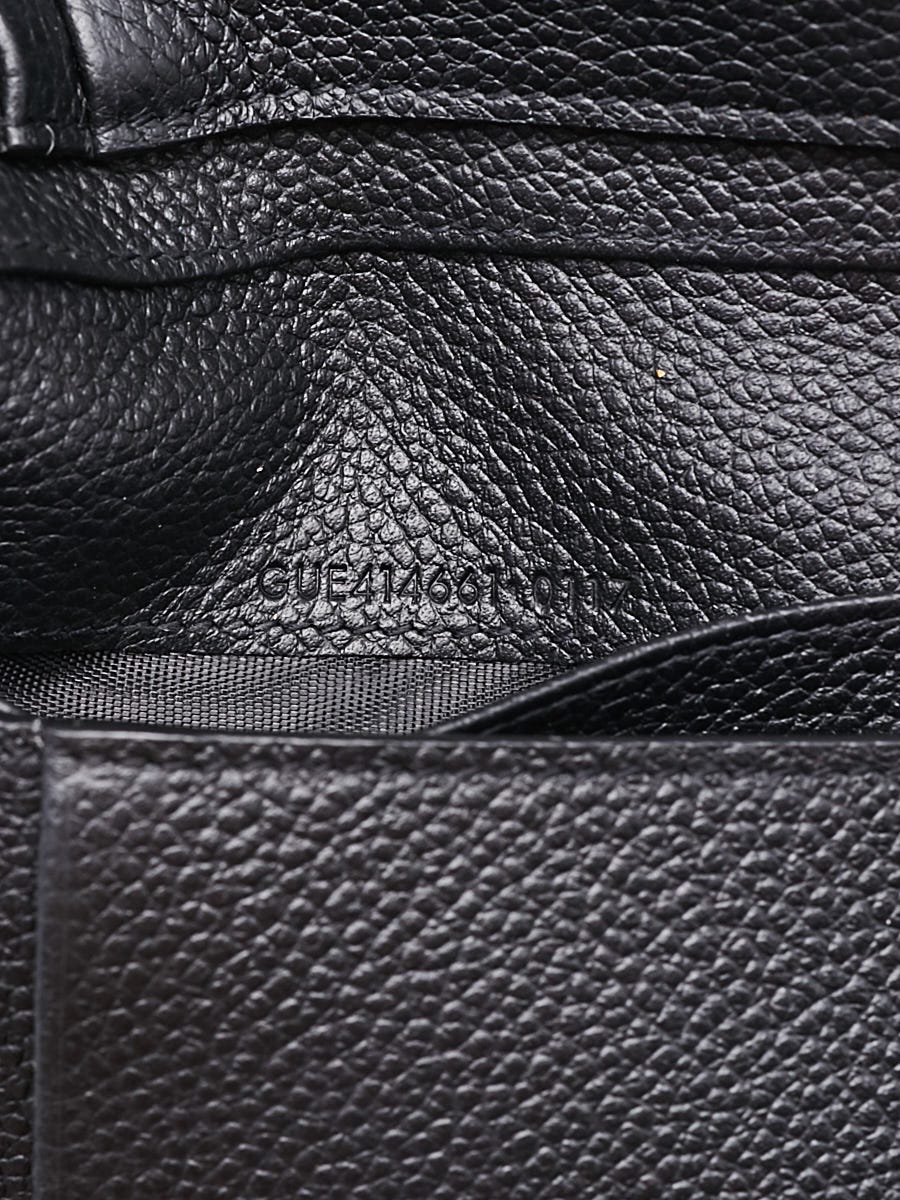 Yves Saint Laurent Black Grained Leather Zip Compact Rive Gauche