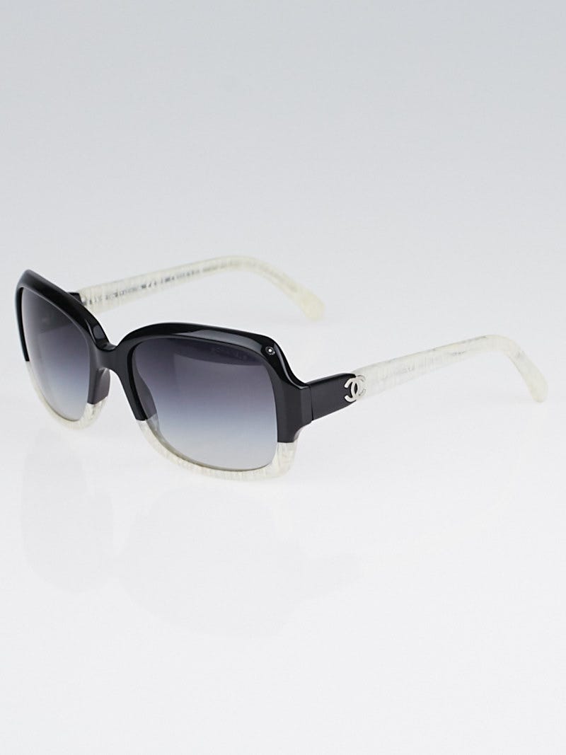 Chanel Black/White Square Frame CC Logo Sunglasses-5177 | Yoogi's