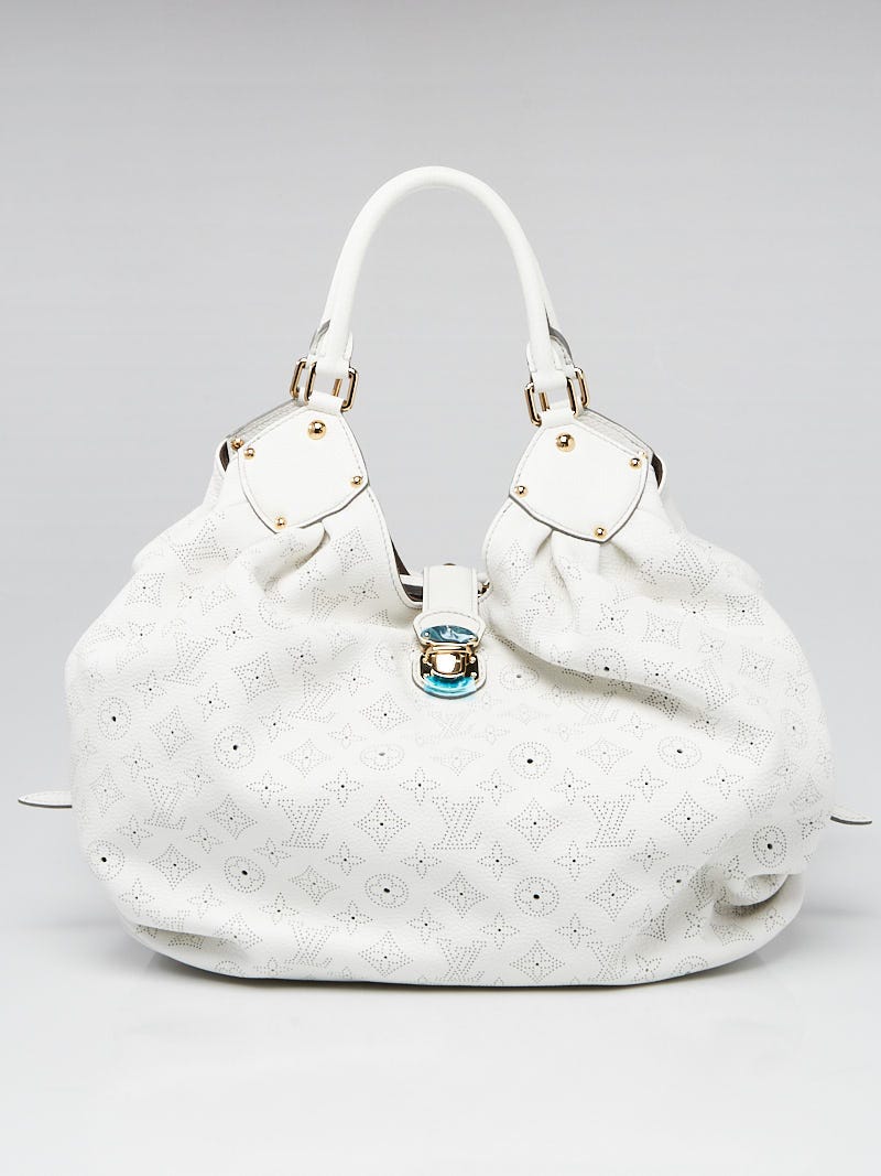 Louis Vuitton White Monogram Mahina Leather XL Bag | Yoogi's Closet