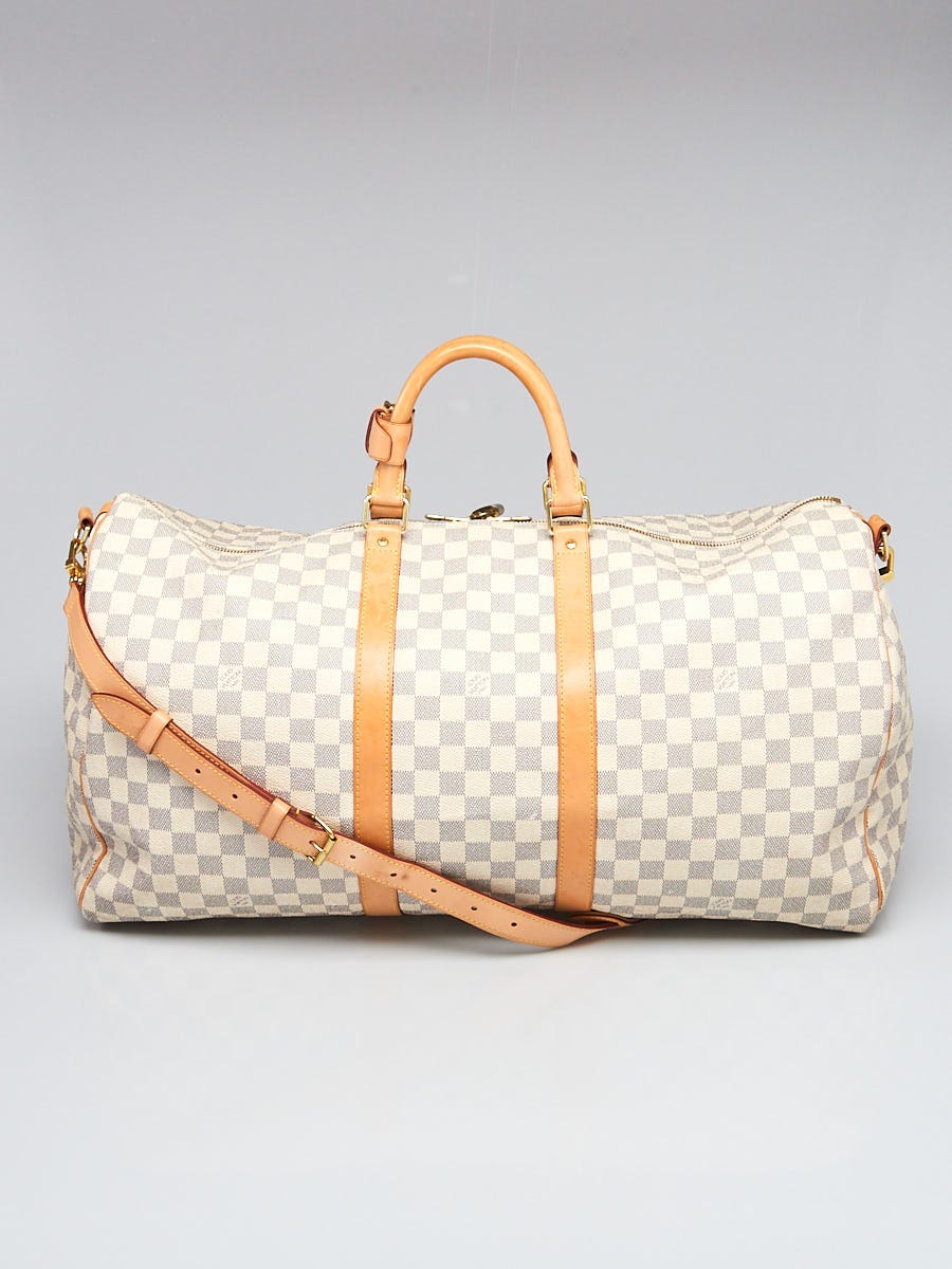 Louis Vuitton Damier Azur Canvas Keepall Bandouliere 55 Bag