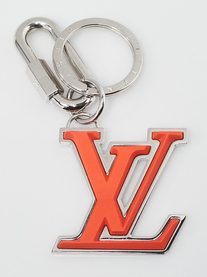 Louis Vuitton Orange Rubber Silvertone Metal LV Soft Bag Charm and