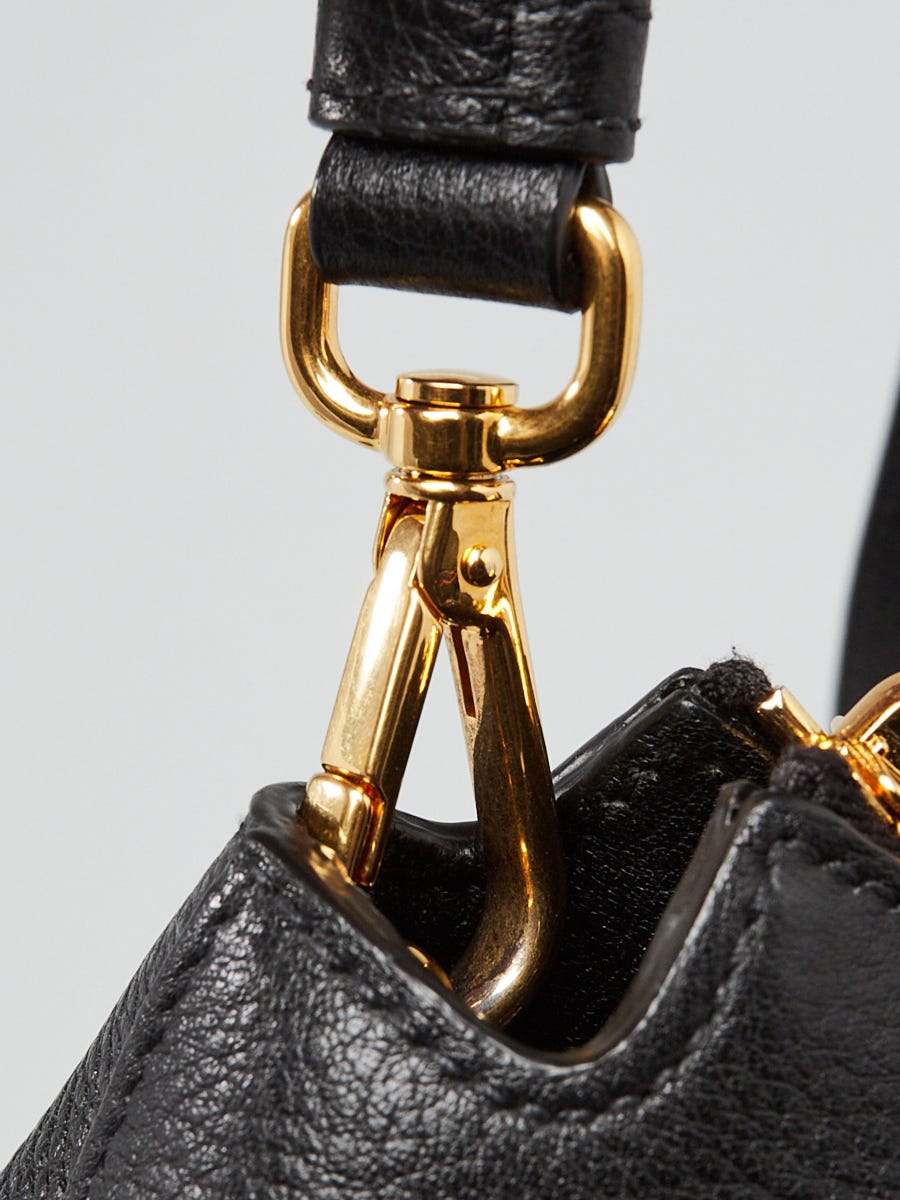 Prada Black Vitello Phenix Leather Top Handle Crossbody Bag