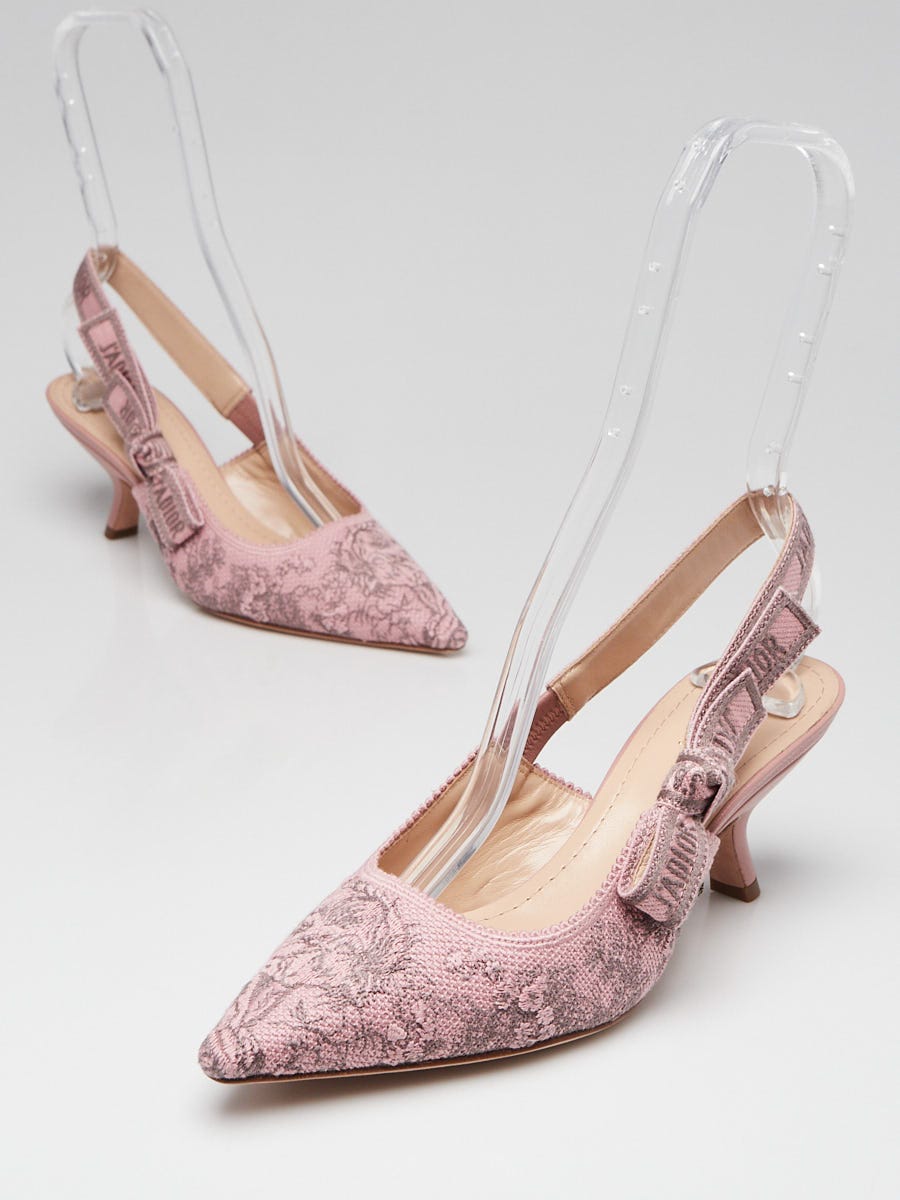 Christian Dior Pink Fabric J'Adior Slingback Pumps Size 5.5/36
