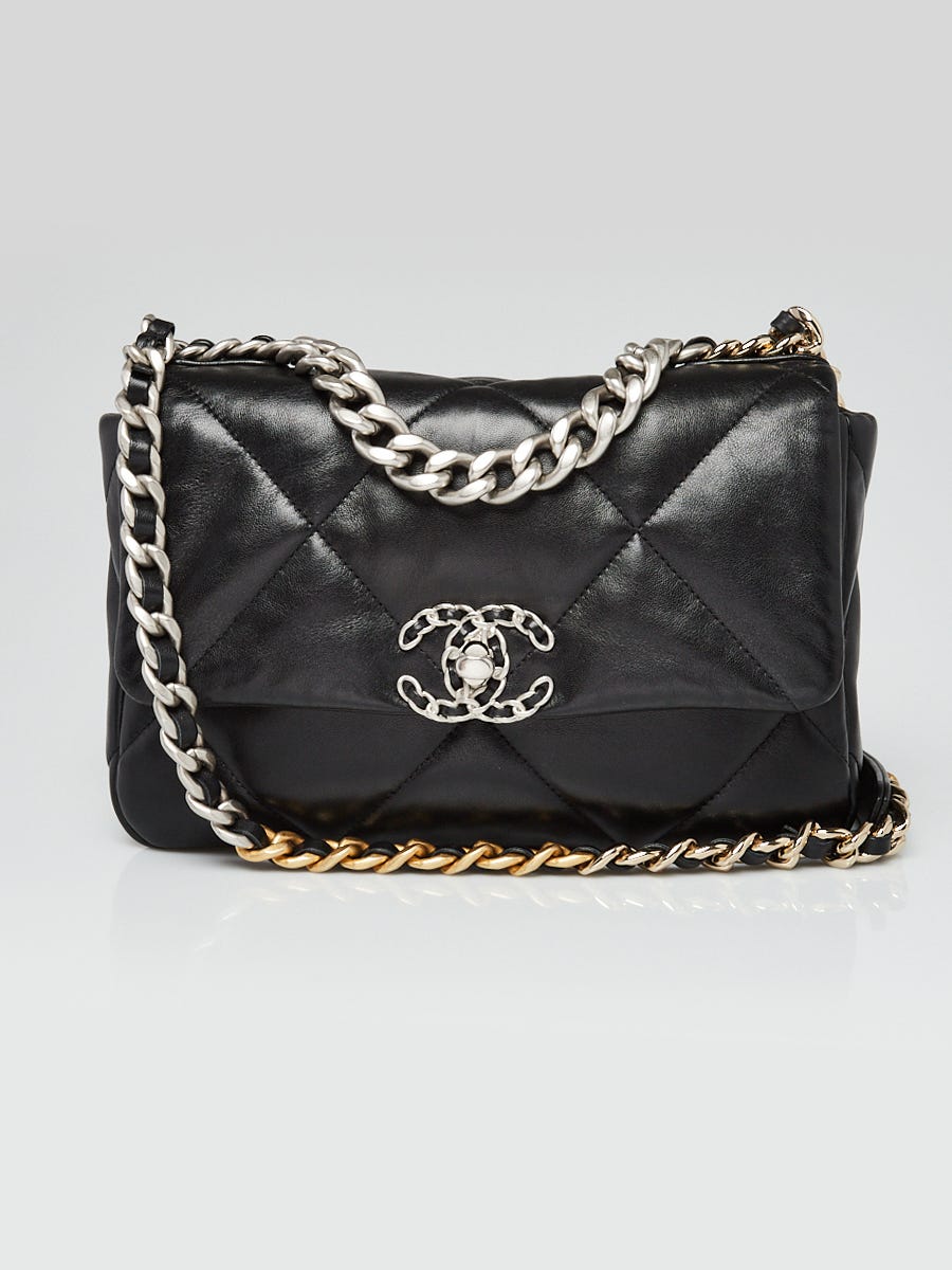 Chanel Black Quilted Lambskin Leather Chanel 19 Flap Bag | Yoogi's