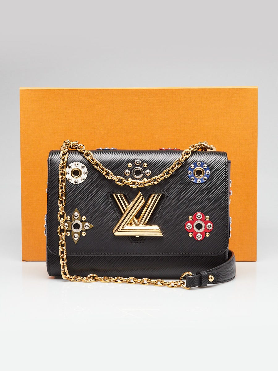 Louis Vuitton Black Epi Mechanical Flowers Twist Shoulder Bag MM