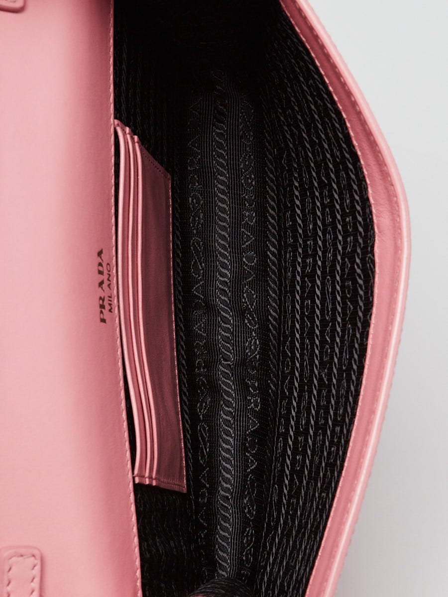 Prada Petalo Pink Saffiano Leather Mini Crossbody Flap Bag 1BH148