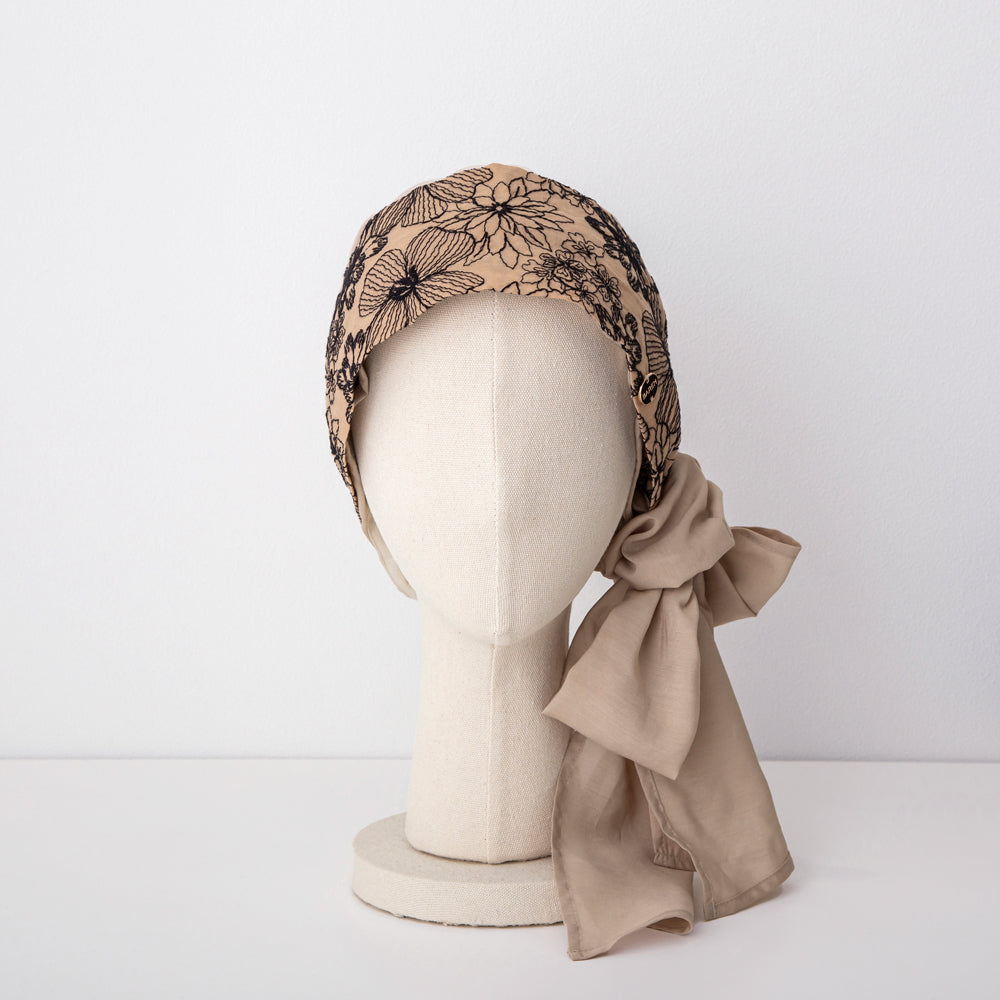 SCARF HAT (M) / Flower-Beige – BAREN（バレン）