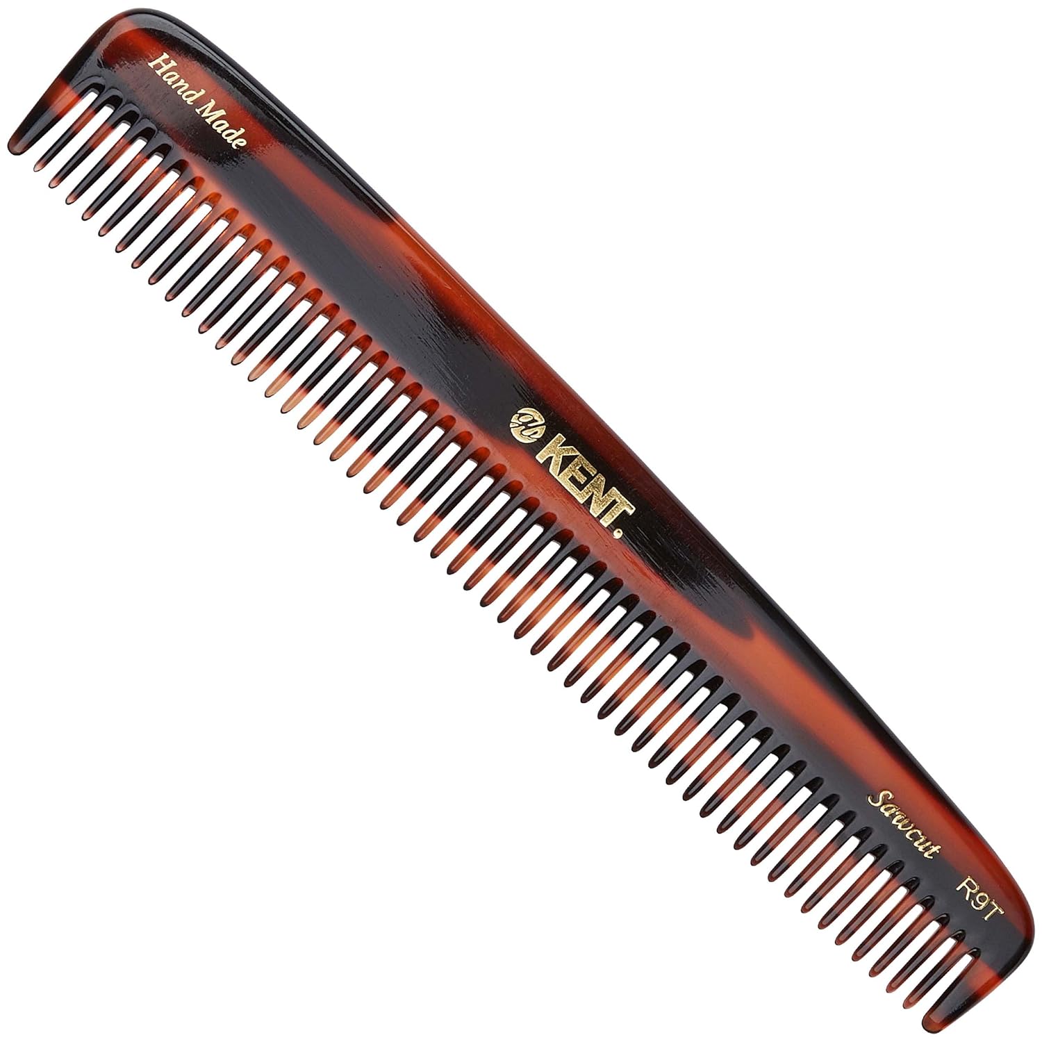 Kent R9T 7.5 Inch Handmade Wide Teeth Comb for Thick Curly Wavy