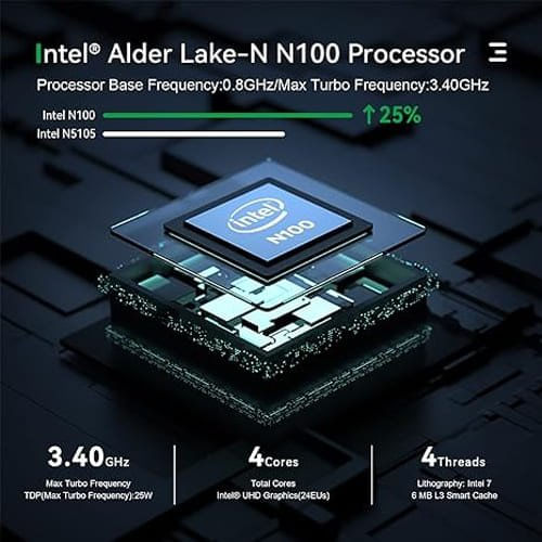 Mini PC Trigkey G4 500GB SSD 16GB DDR4 Preto A-BI