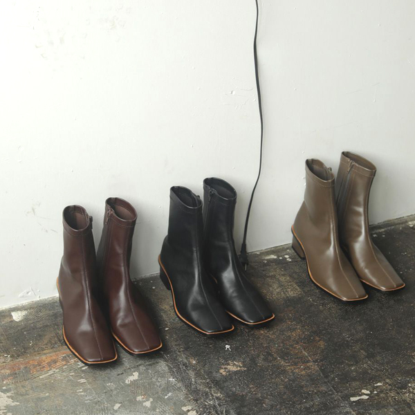 TODAYFUL2020秋冬新作】スクエアトゥストレッチレザーブーツ - Shuna