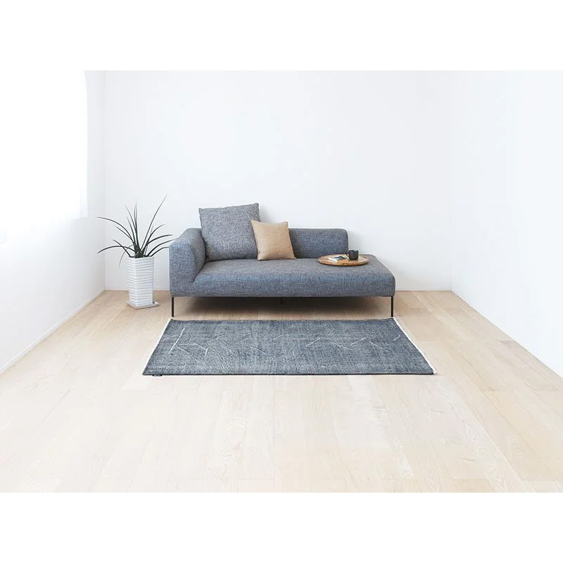 ヴィンテージ風ラグ ウール100％の緑の絨毯 [NR5604フォレストグリーン