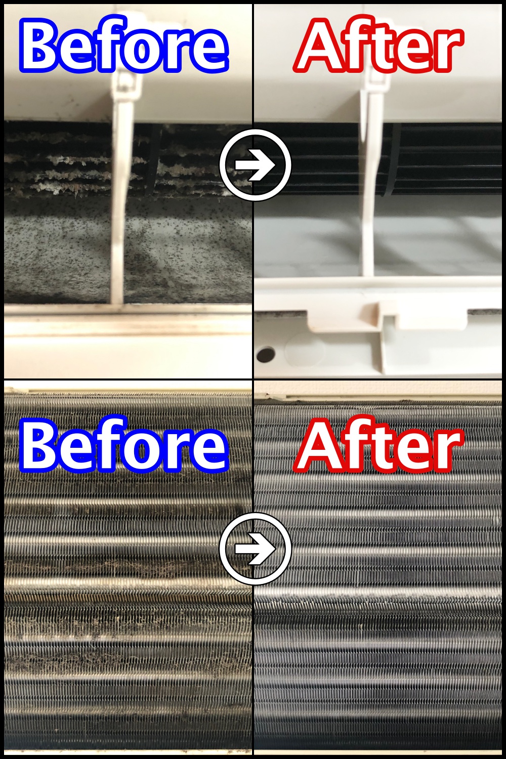 ハウスクリーニング】エアコン高圧洗浄ビフォーアフター写真 | 株式