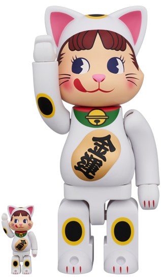 招き猫ペコちゃん 福 黒 100% 400% BE@RBRICK 招き猫 ペコちゃん 福 黒