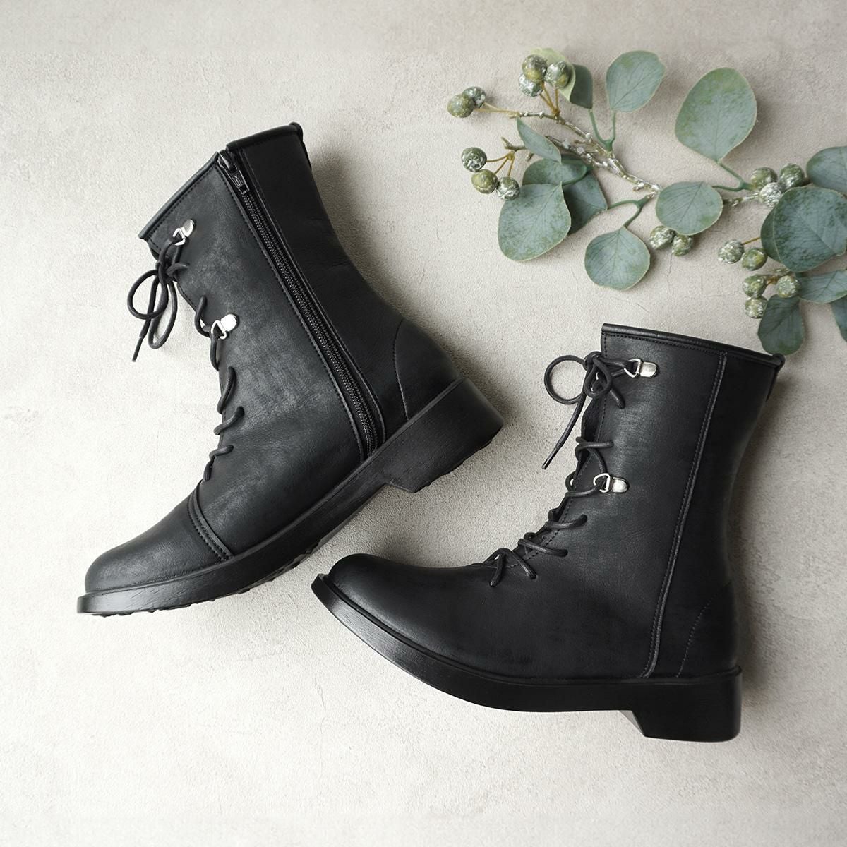 30%OFFセール】レースアップブーツ 厚底 ワークブーツ コンフォート