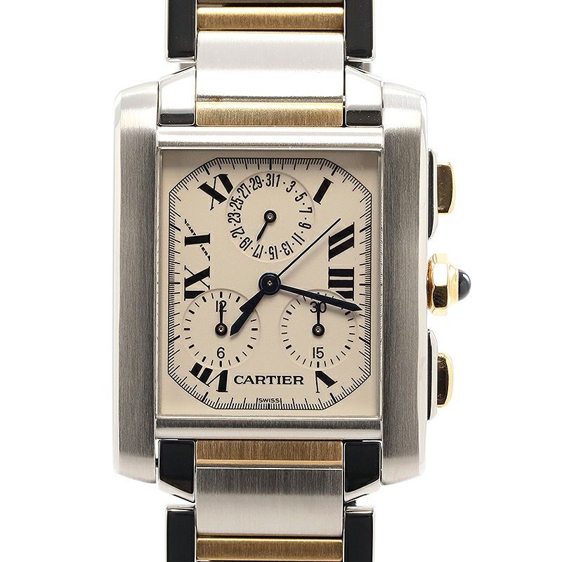 中古】CARTIER TANK FRANCAISE EXTRA-LARGE MODEL CHRONO REFLEX