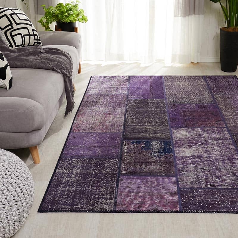 世界にたった1つ。斬新でモダンな『ビンテージパッチワークラグ #07