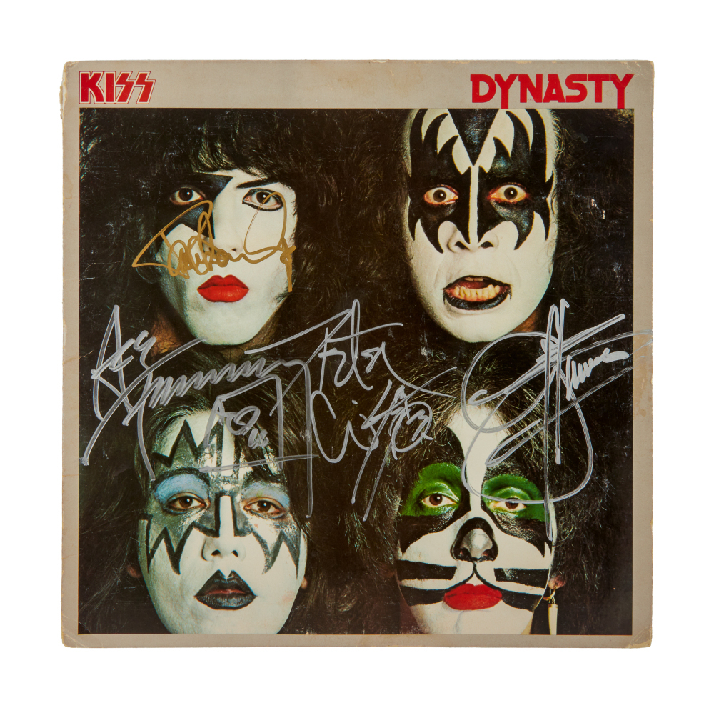KISS: BAND-SIGNED DYNASTY RECORD ALBUM