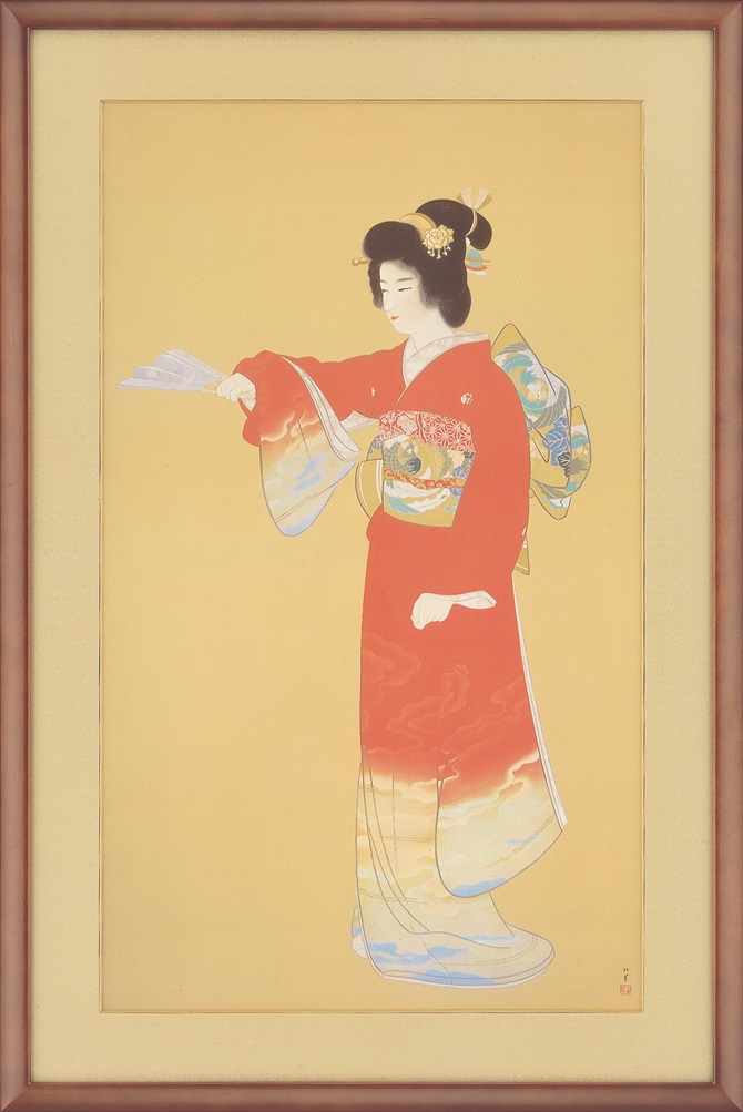 上村松園　序の舞　美人画　限定300部　シルクスクリーン　10号　X71 上村松園 『序の舞』 シルクスクリーン - 北海道画廊