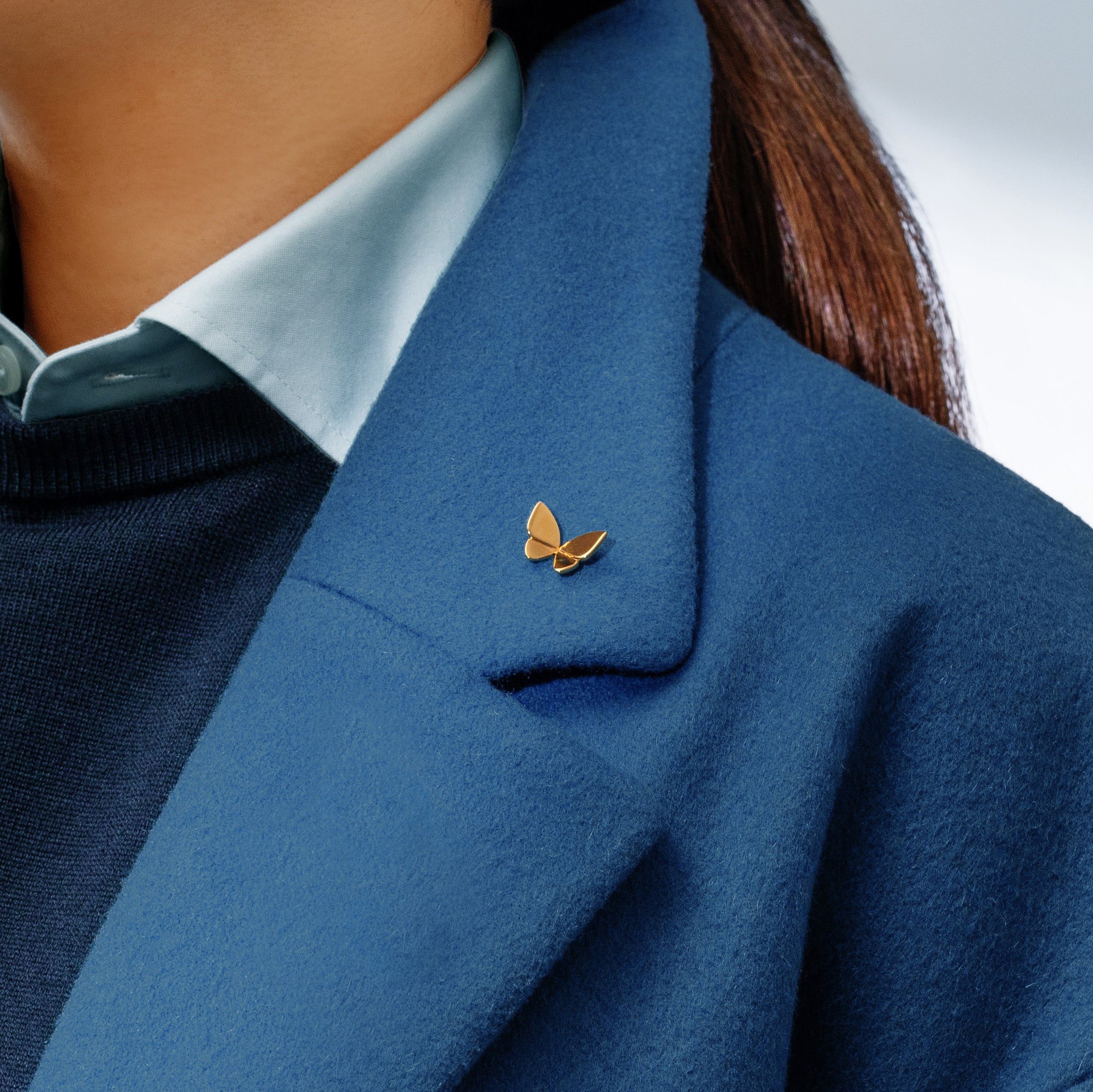 即日発送】シルバー925/K18イエローゴールドコーティングブローチ