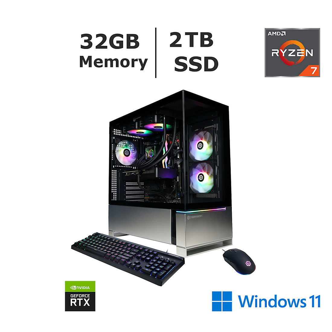 CYBERPOWERPC Gamer Supreme, 7 Processor, 32GB Memory, 2TB SSD