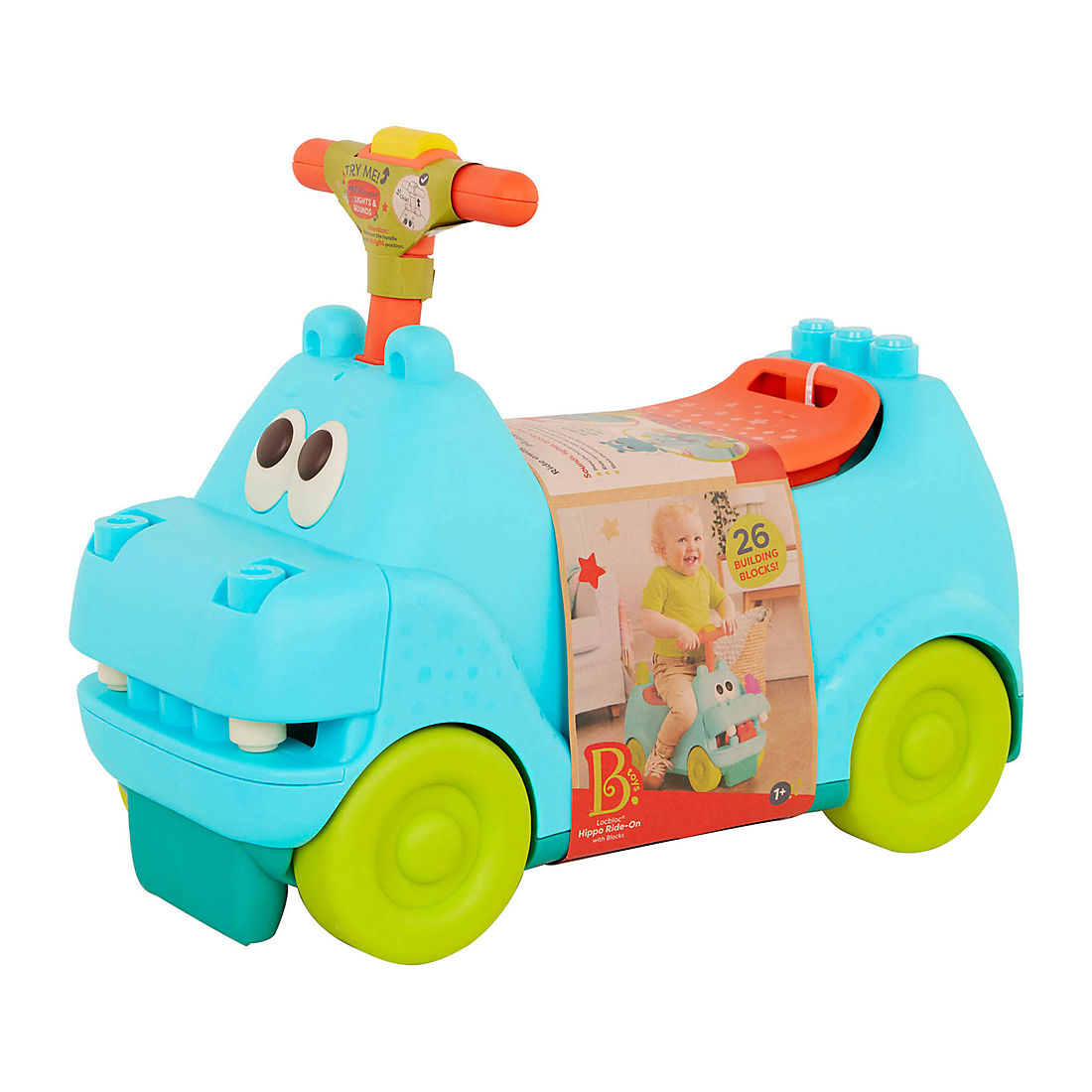 B. Toys Locbloc Hippo Ride-on With Blocks | BJ's Wholesale Club