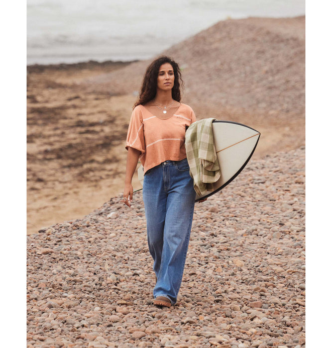 OUTLET】Roxy SURF ON CLOUD HIGH STRETCH ワイドレッグデニムパンツ