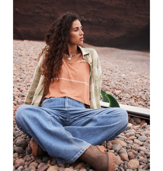 OUTLET】Roxy SURF ON CLOUD HIGH STRETCH ワイドレッグデニムパンツ