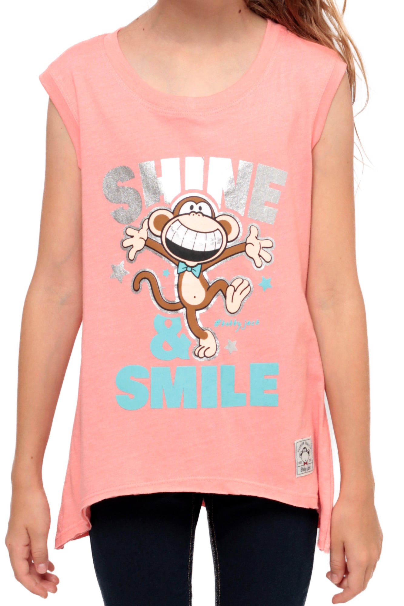 Bobby Jack Shine And Smile | Girls Muscle Top - Coral – Bobby Jack