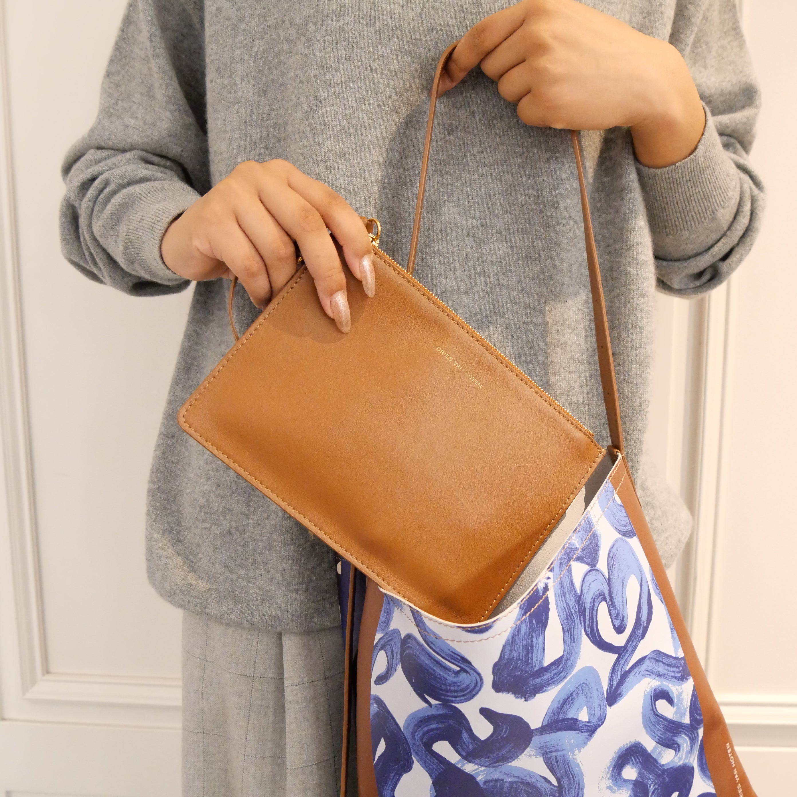 正規品・送料無料】Dries Van Noten / PRINT SCARF BAG (BLUE) | BOLS