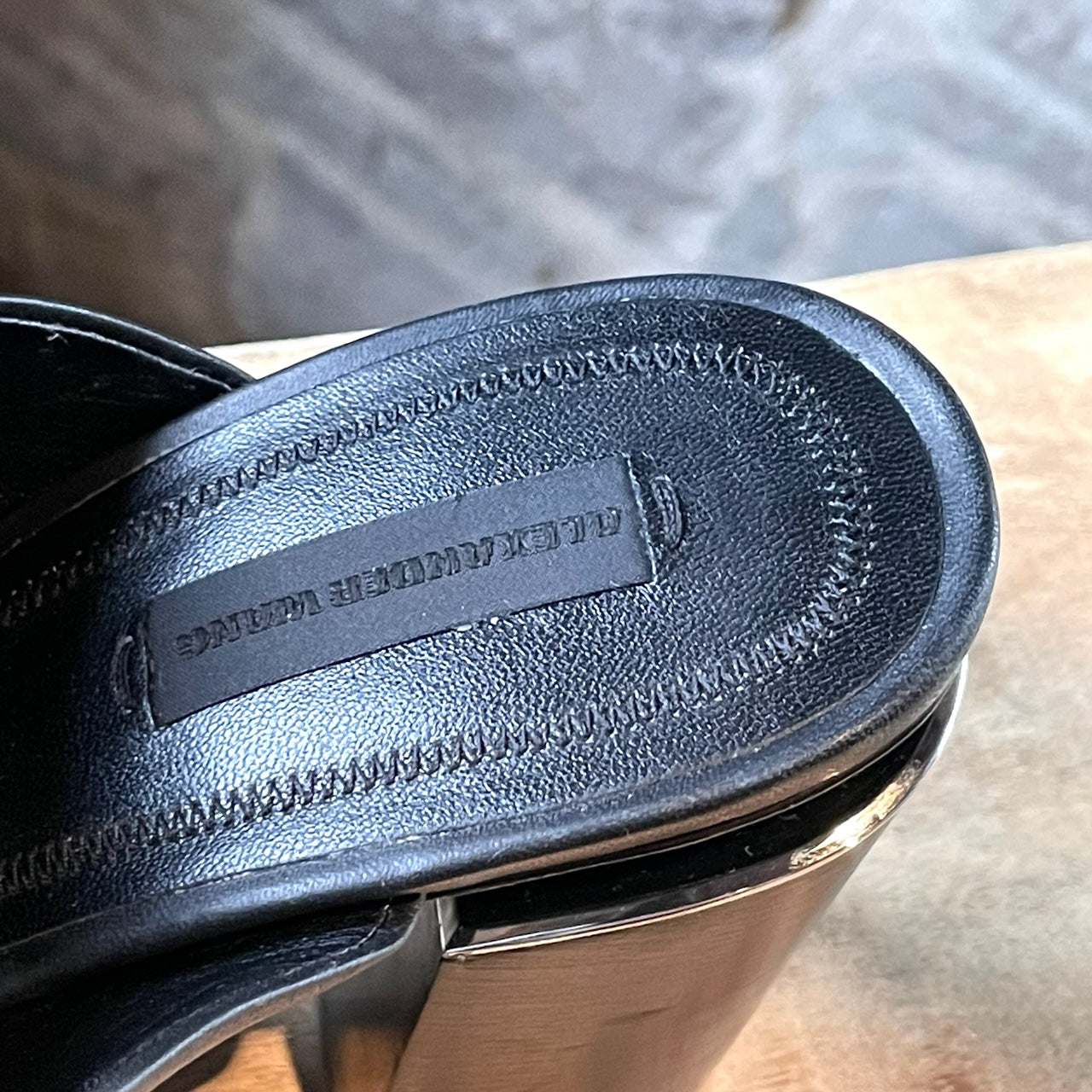 Alexander Wang Black Leather Avery Floating Heeled Mules