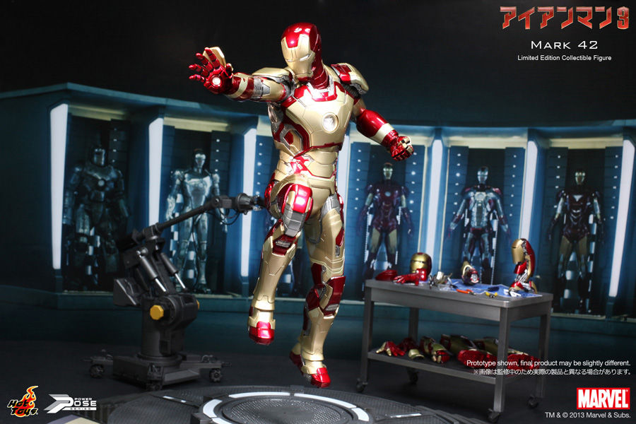 ホットトイズのアイアンマン3 マーク42の1/6フィギュアとパトリオット1