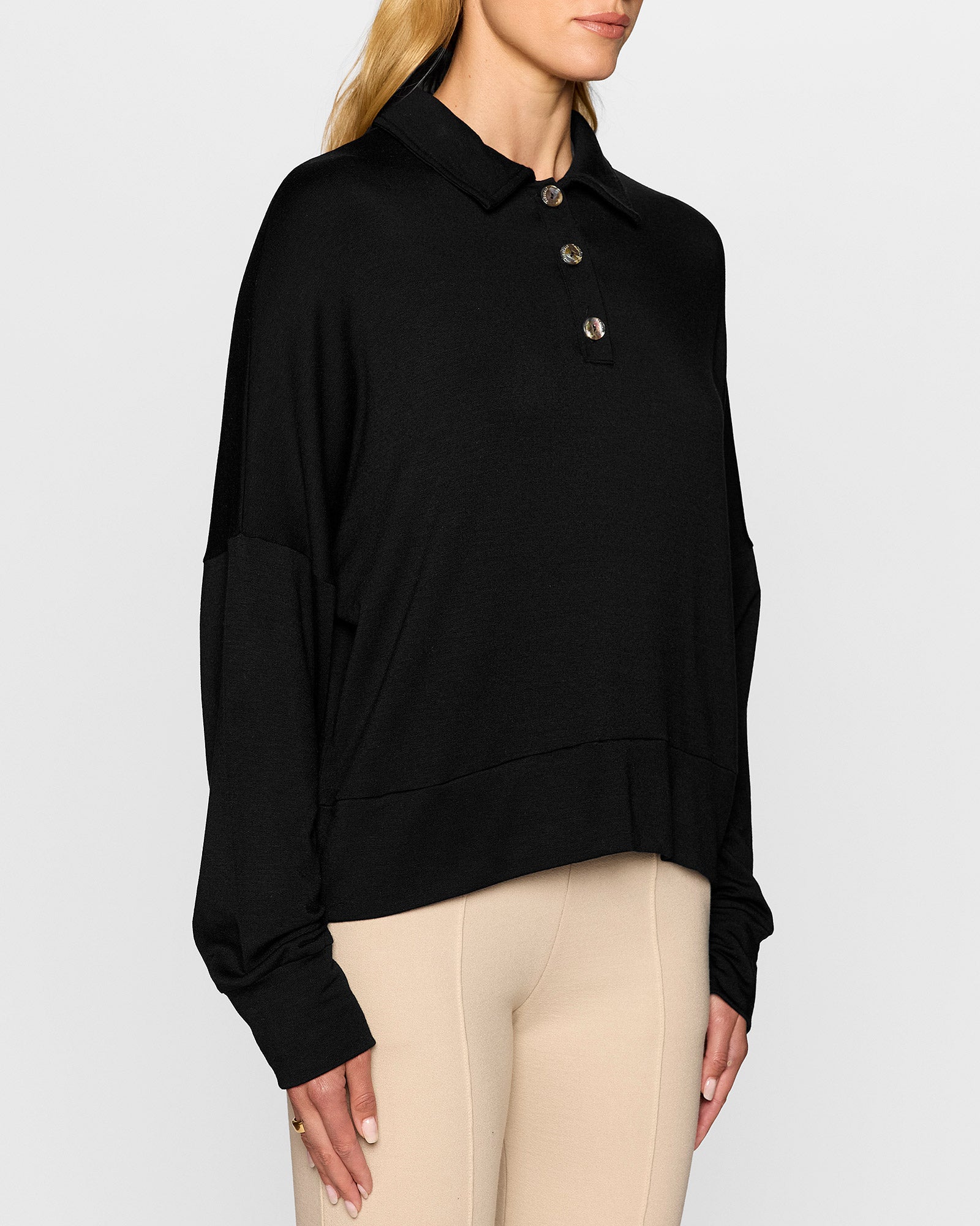 The Long Sleeve Oversized Polo | Women's Long Sleeve Polo Shirts