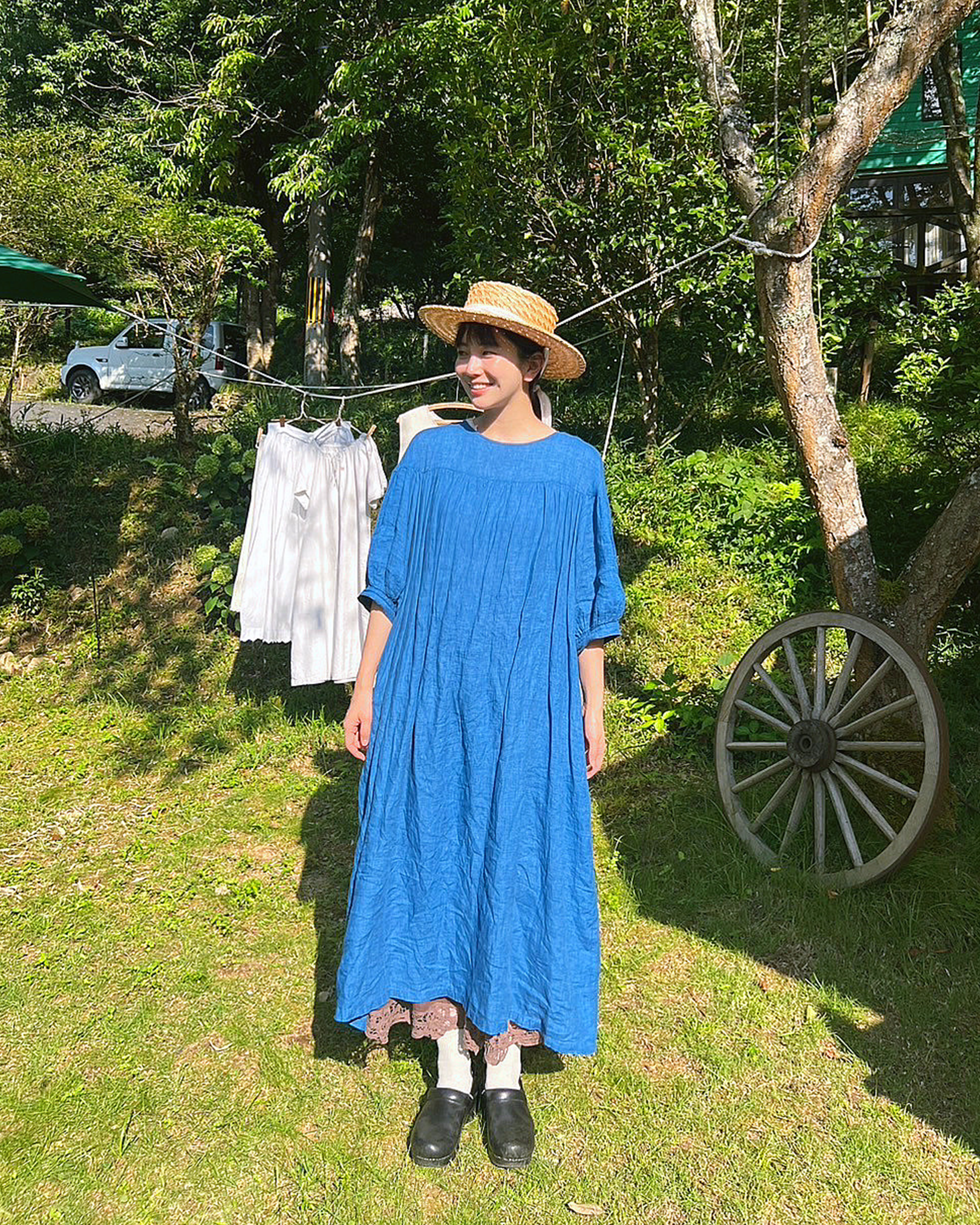 5分袖ギャザーワンピース – BLUE BERRY JAM