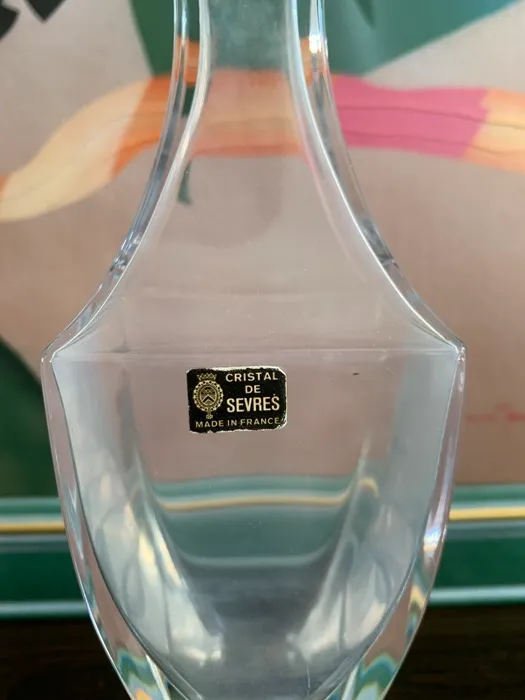 フランス 70s クリスタル・ド・セーブル ガラス 花瓶 フラワーベース