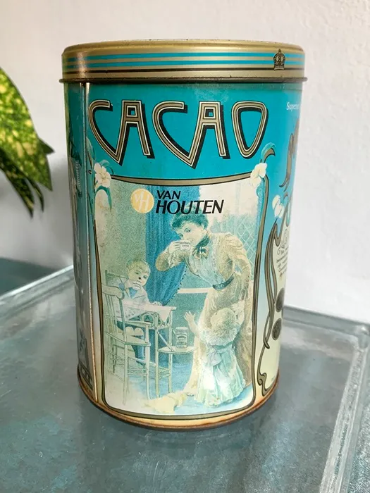 オランダ 60s VAN HOUTEN バンホーテン カカオ缶 ヴィンテージ | Blue