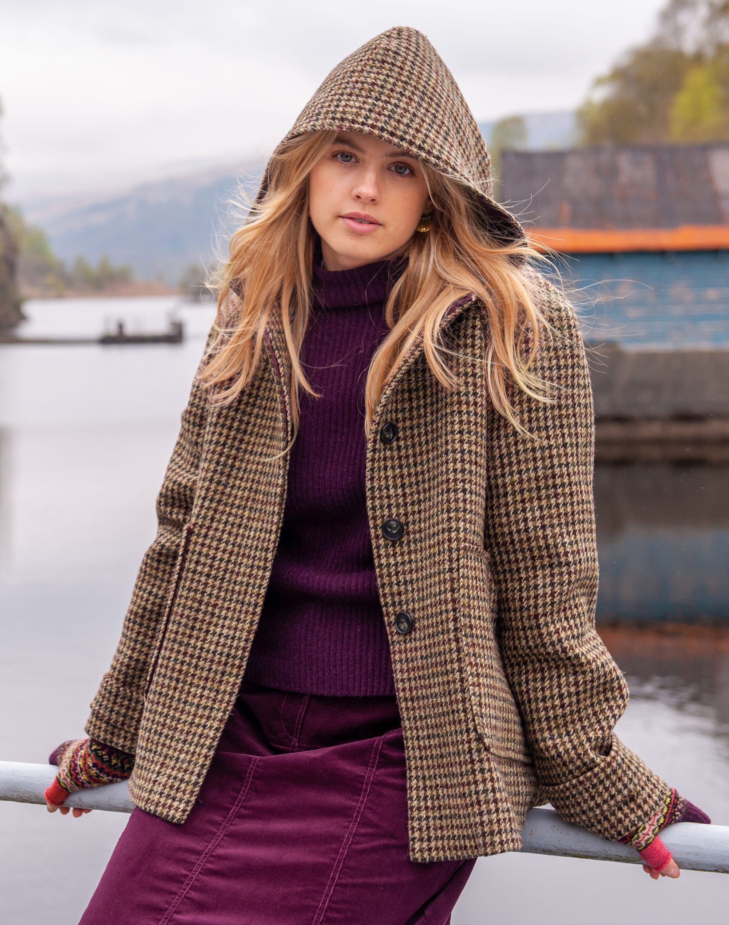 Harris Tweed Hooded Jacket | Women's Jackets | Brora Fashion