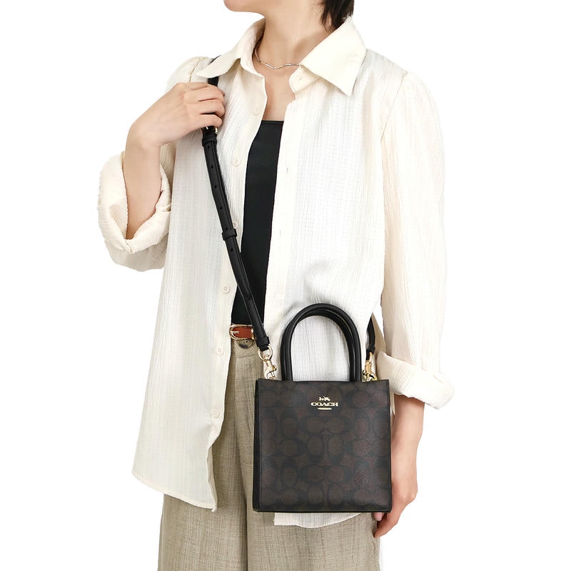 Brandol / COACH コーチ ミニトートバッグ Cally 17 シグネチャー