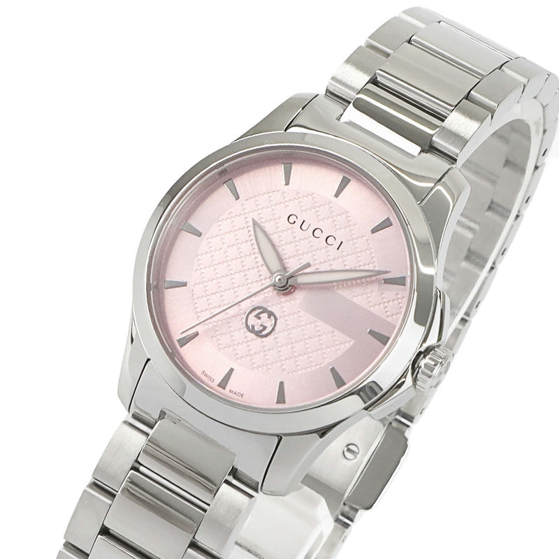 Brandol / GUCCI グッチ レディース腕時計 Gフレイム シルバー YA128402