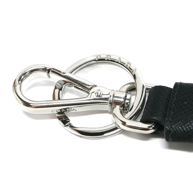 Brandol / PRADA プラダ キーリング レザー スクエアロゴ キーホルダー