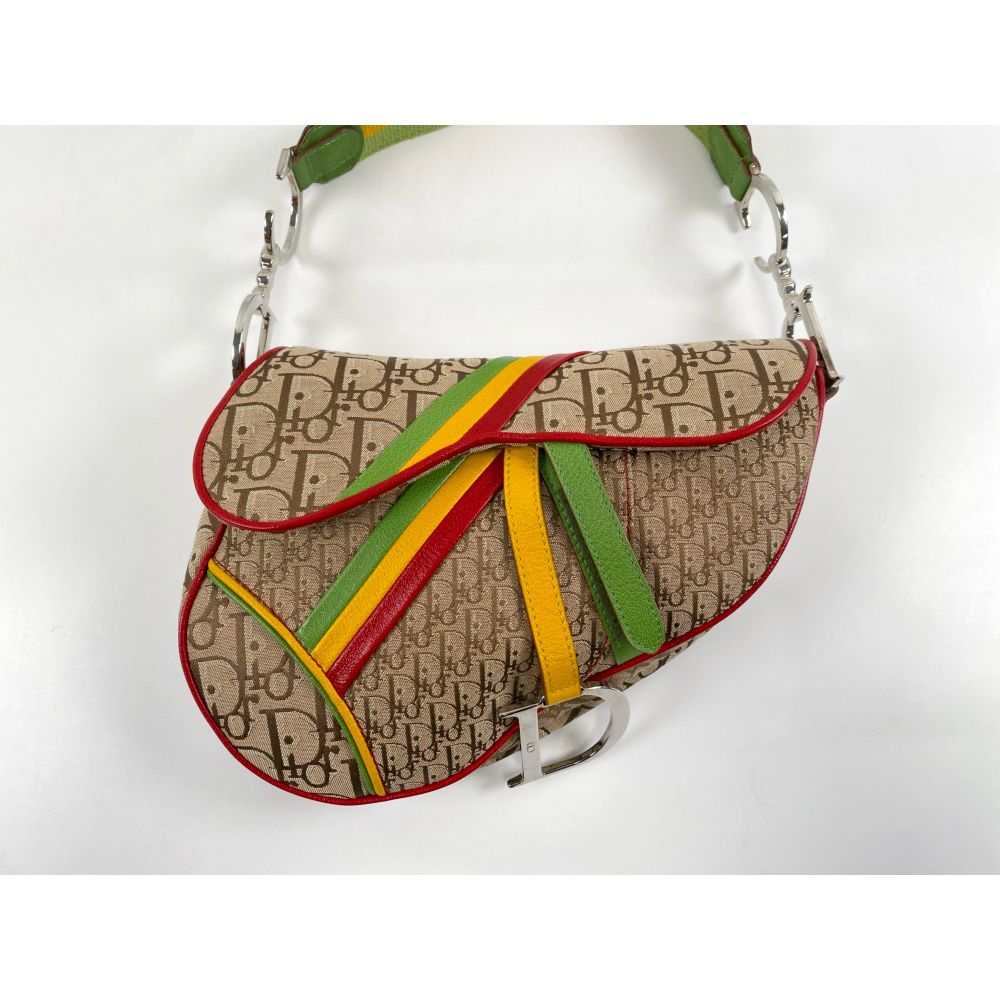 ディオール サドルバッグ トロッター ベージュ ラスタカラー ナイロン