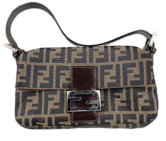 マンマバゲット ズッカ キャンバス レザー ブラウン ショルダーバッグ