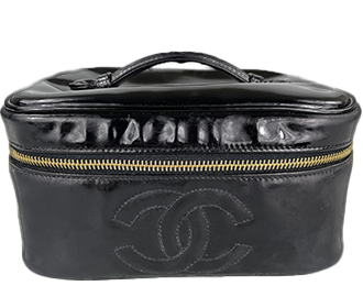 パテント レザー ブラック バニティ ハンドバッグ|古い買取実績|キズ