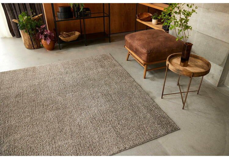 日本製 ラグ 190×190cm 滑り止め ソル SOL むじのラグ 無地 タフトラグ