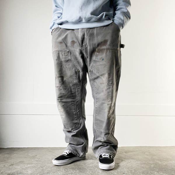 希少 USA製 carhartt | フェード グレー系 ダック ダブルニー - 札幌