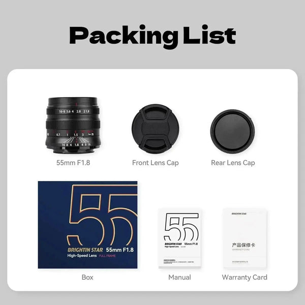 55mm F1.8 Full Frame Large Aperture Manual Focus Mirrorless Camera