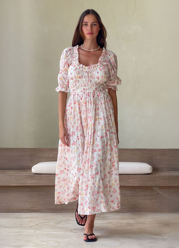 Zoe Dress In Warm Floral – Maternity Friendly Dresses – NOMINO